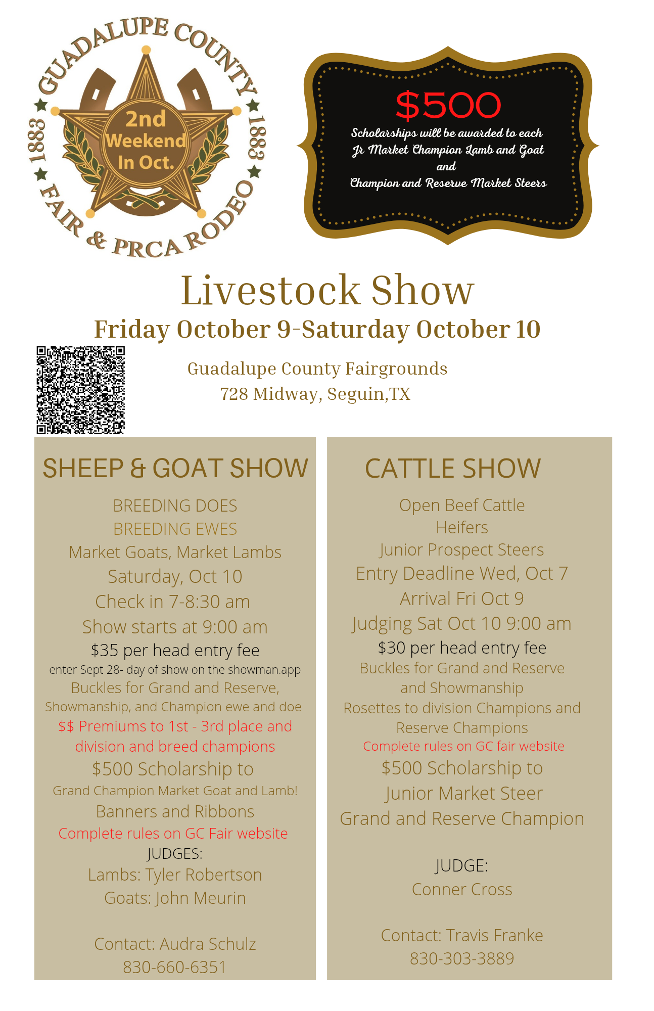 Guadalupe County Fair Livestock Show flyer